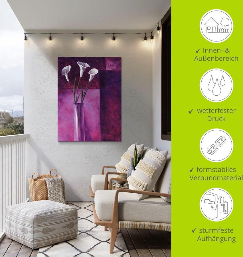 Artland Artprint Callas paars als artprint van aluminium artprint voor buiten artprint op linnen in verschillende maten - Foto 4