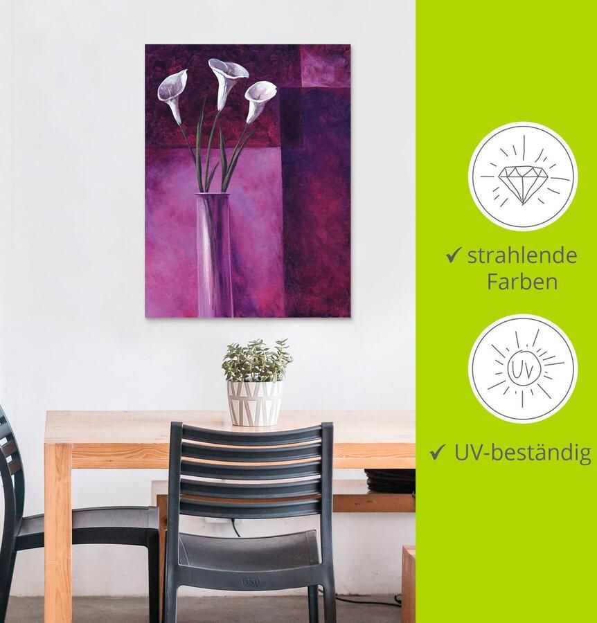 Artland Artprint Callas paars als artprint van aluminium artprint voor buiten artprint op linnen in verschillende maten - Foto 3