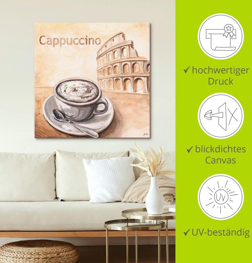 Artland Artprint Cappuccino in Rome als artprint op linnen in verschillende maten - Foto 3