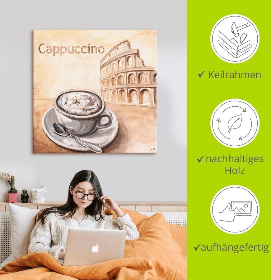 Artland Artprint Cappuccino in Rome als artprint op linnen in verschillende maten - Foto 2