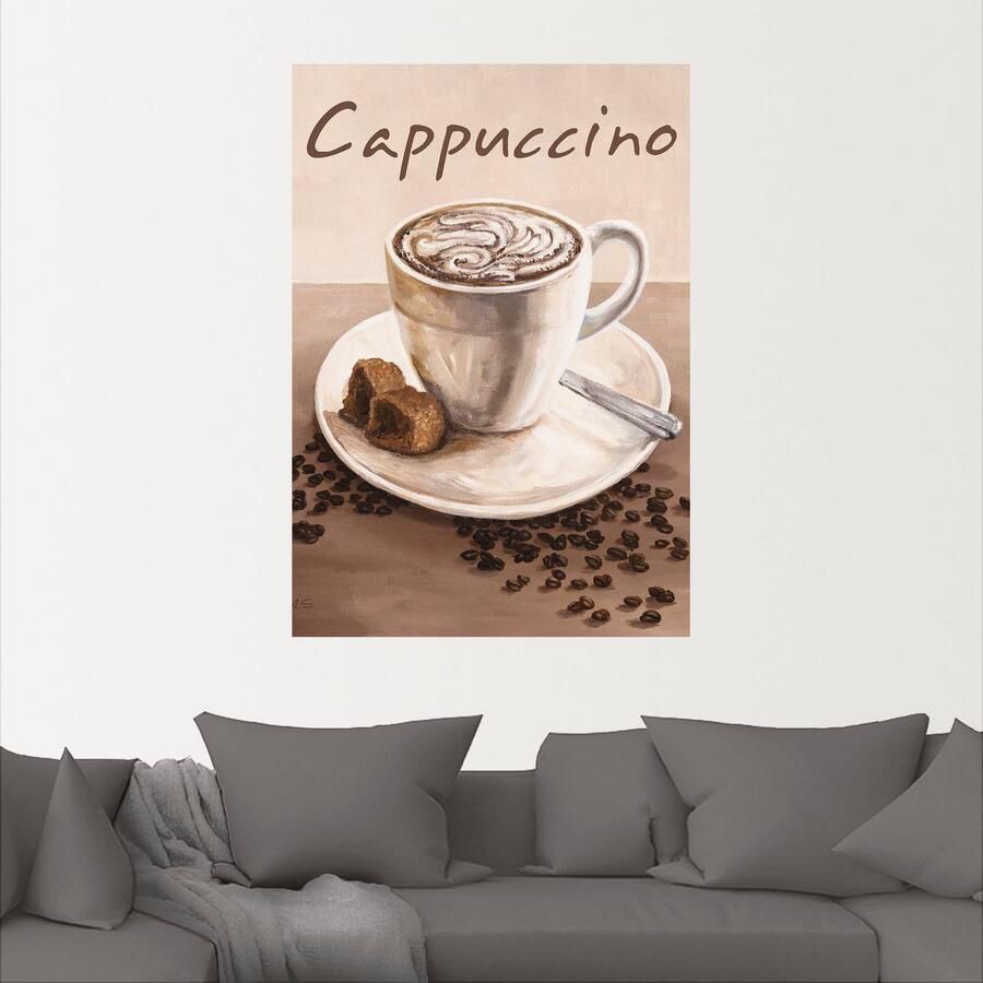 Artland Artprint Cappuccino koffie als artprint op linnen poster muursticker in verschillende maten - Foto 2