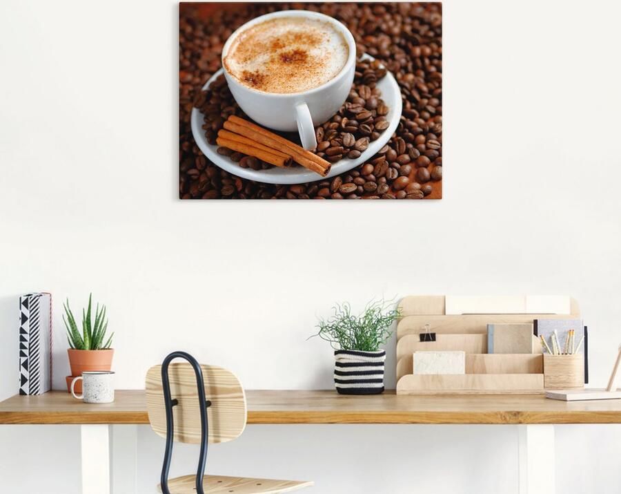 Artland Artprint Cappuccino koffie als artprint van aluminium artprint op linnen muursticker verschillende maten - Foto 7