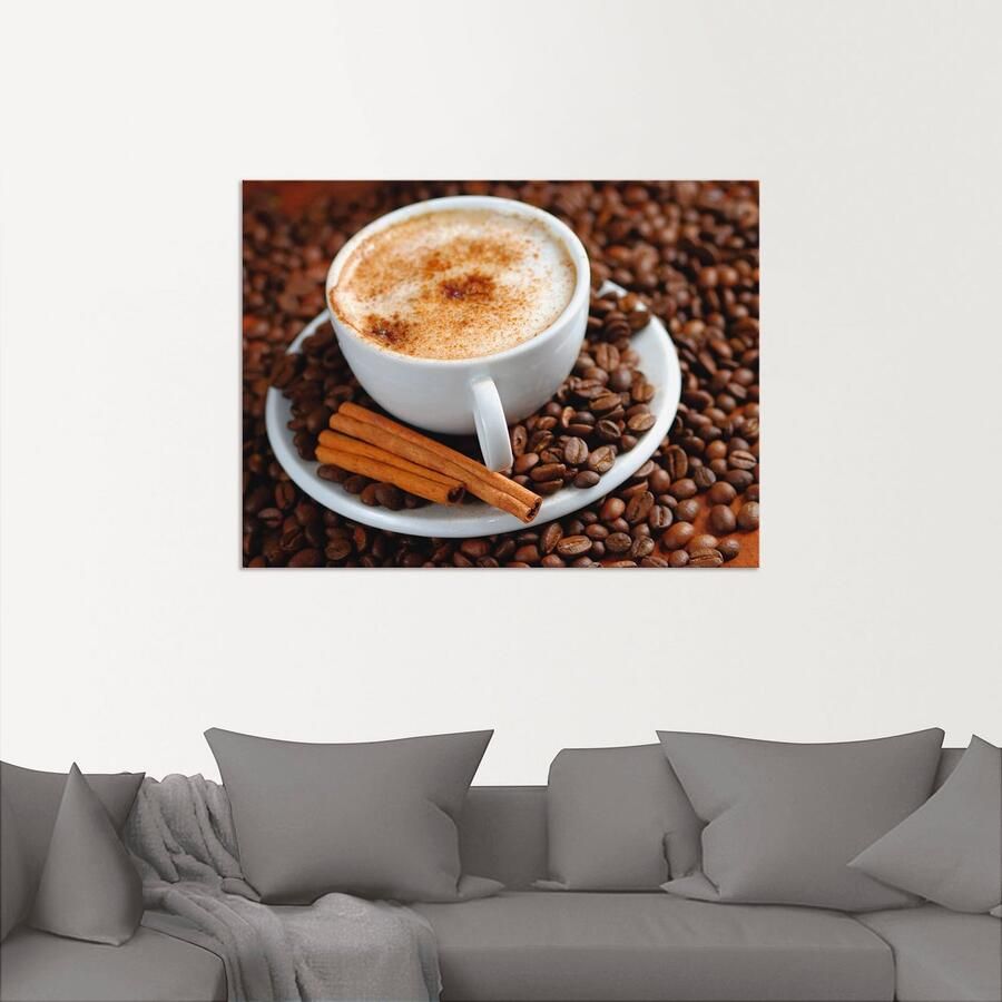 Artland Artprint Cappuccino koffie als artprint van aluminium artprint op linnen muursticker verschillende maten - Foto 2