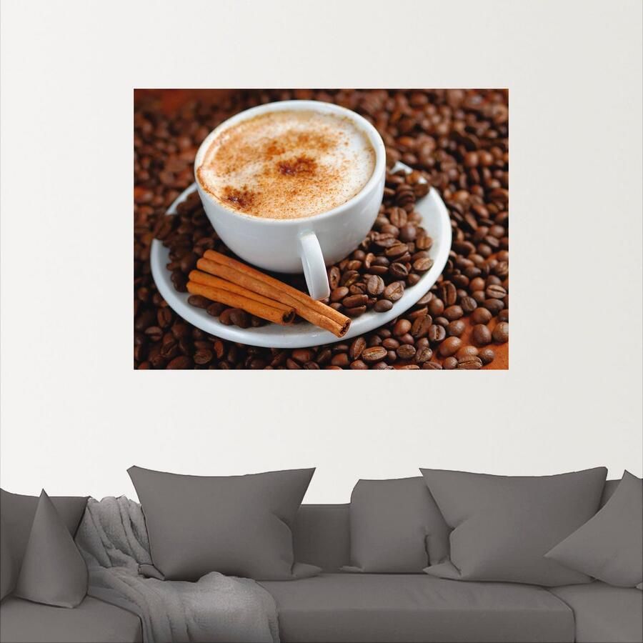 Artland Artprint Cappuccino koffie als artprint van aluminium artprint op linnen muursticker verschillende maten - Foto 3