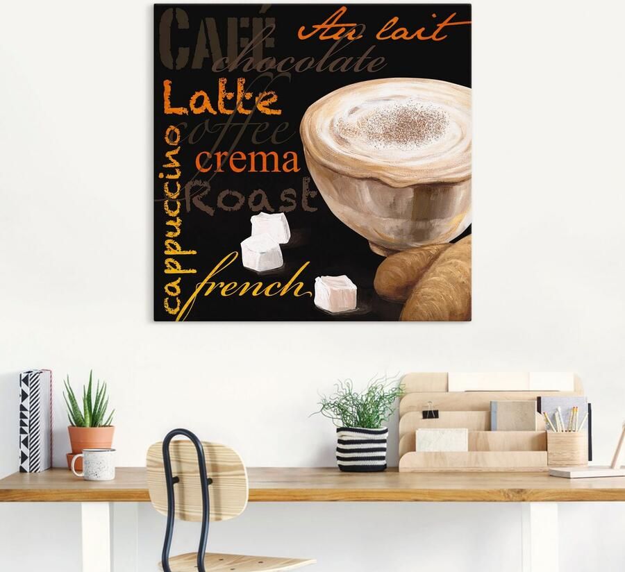 Artland Artprint Cappuccino koffie als artprint van aluminium artprint voor buiten artprint op linnen in verschillende maten - Foto 4