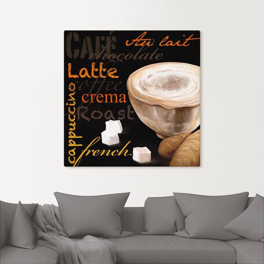 Artland Artprint Cappuccino koffie als artprint van aluminium artprint voor buiten artprint op linnen in verschillende maten
