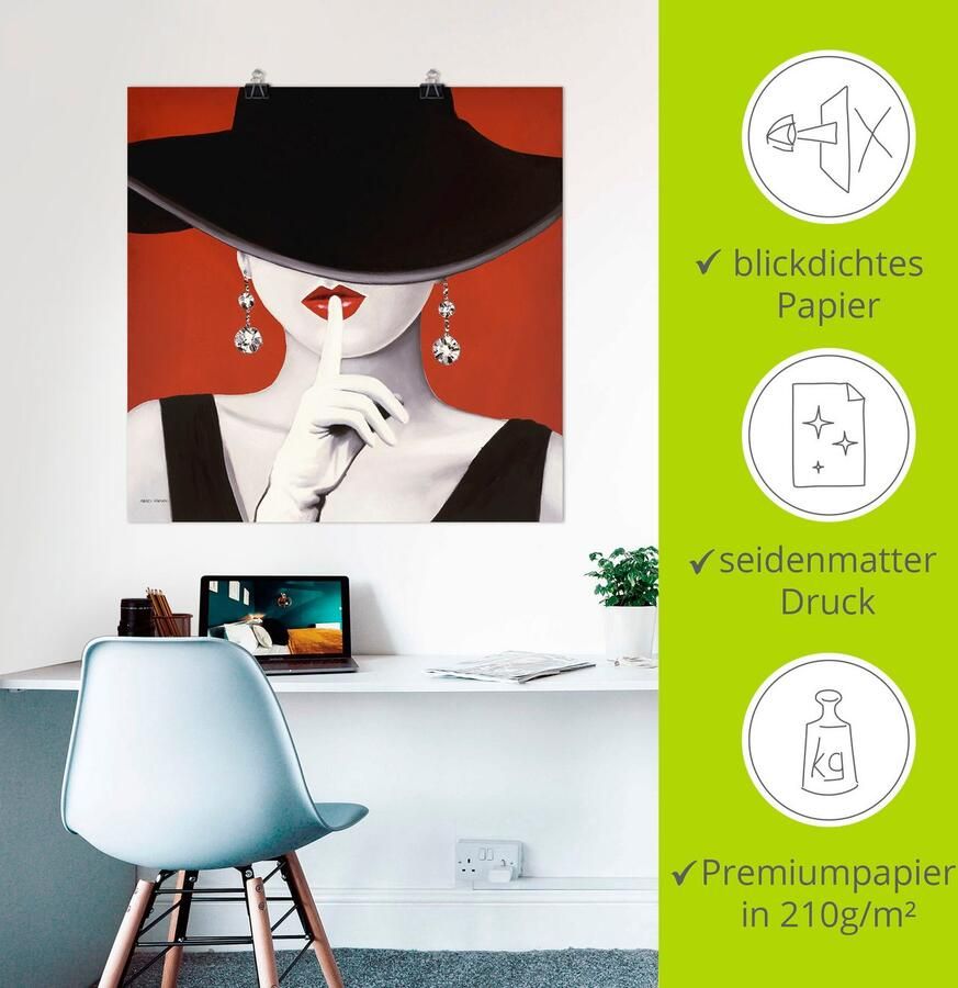 Artland Artprint Chapeau I als artprint op linnen poster muursticker in verschillende maten - Foto 2