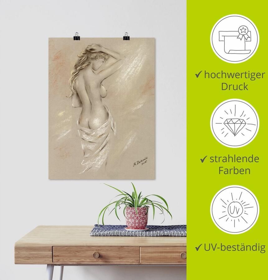 Artland Artprint Charmante rondingen vrouwelijke akte als artprint op linnen poster muursticker in verschillende maten - Foto 4