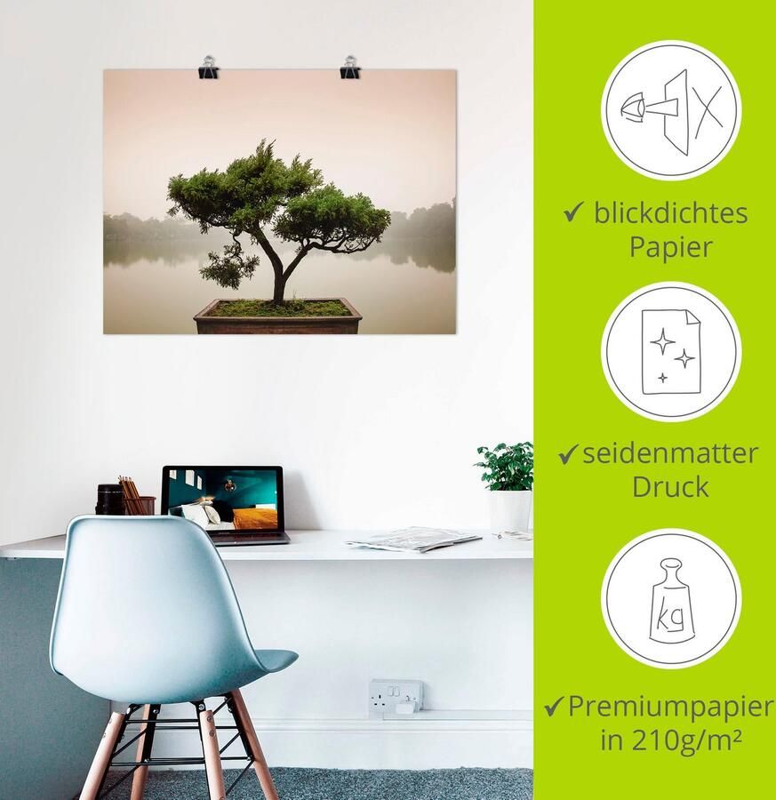 Artland Artprint Chinese bonsaiboom als artprint van aluminium artprint voor buiten artprint op linnen poster muursticker - Foto 4