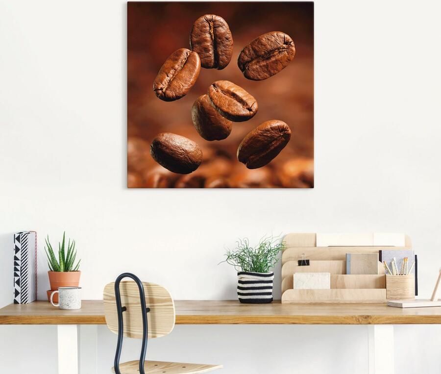 Artland Artprint Close-up van koffiebonen als artprint op linnen poster in verschillende formaten maten - Foto 4