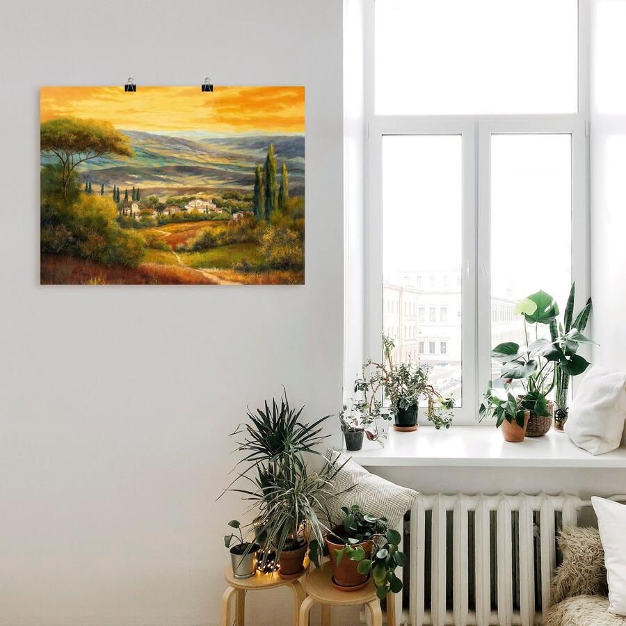 Artland Artprint Dal in de Toscane als artprint op linnen poster muursticker in verschillende maten - Foto 3