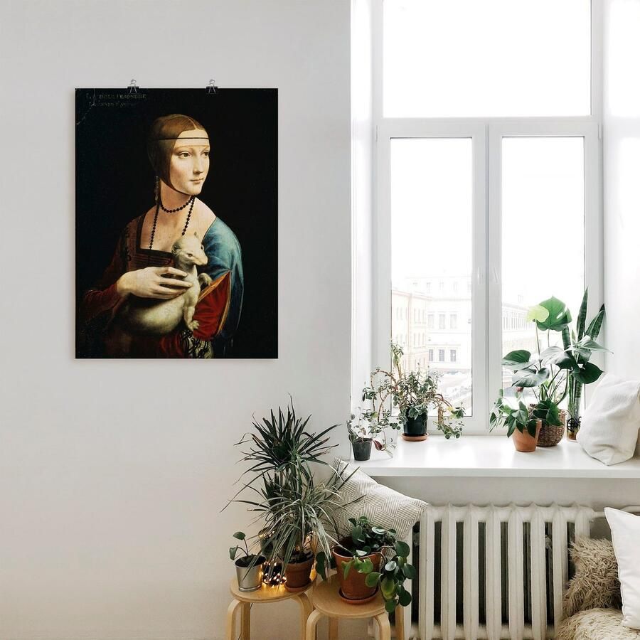 Artland Artprint Dame met de hermelijn portret als artprint op linnen poster muursticker in verschillende maten - Foto 2