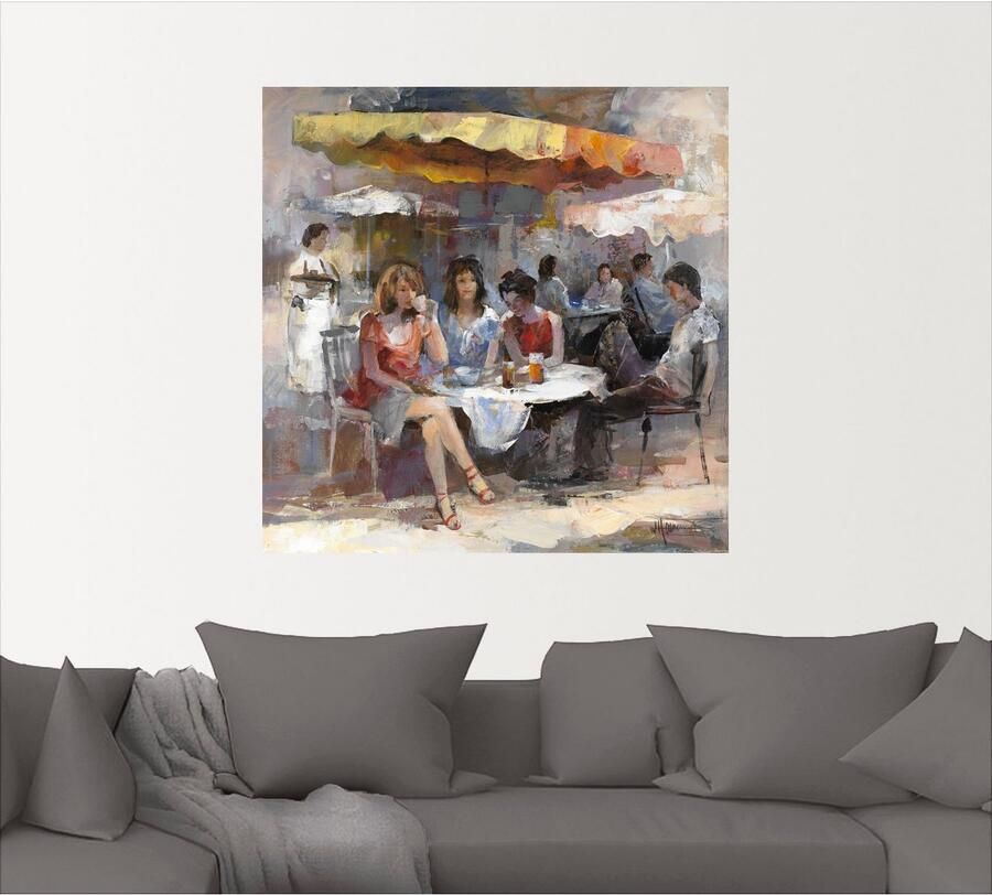 Artland Artprint Dames in café II als artprint op linnen muursticker in verschillende maten - Foto 4