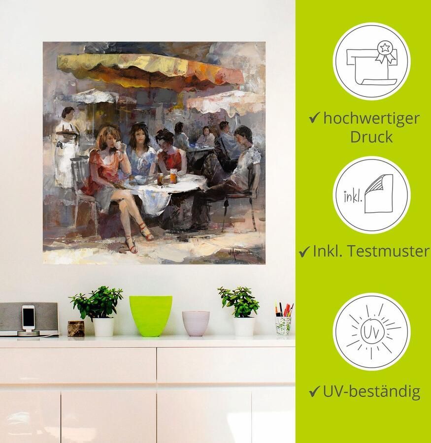 Artland Artprint Dames in café II als artprint op linnen muursticker in verschillende maten - Foto 2