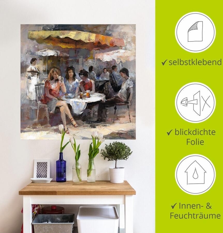 Artland Artprint Dames in café II als artprint op linnen muursticker in verschillende maten - Foto 3