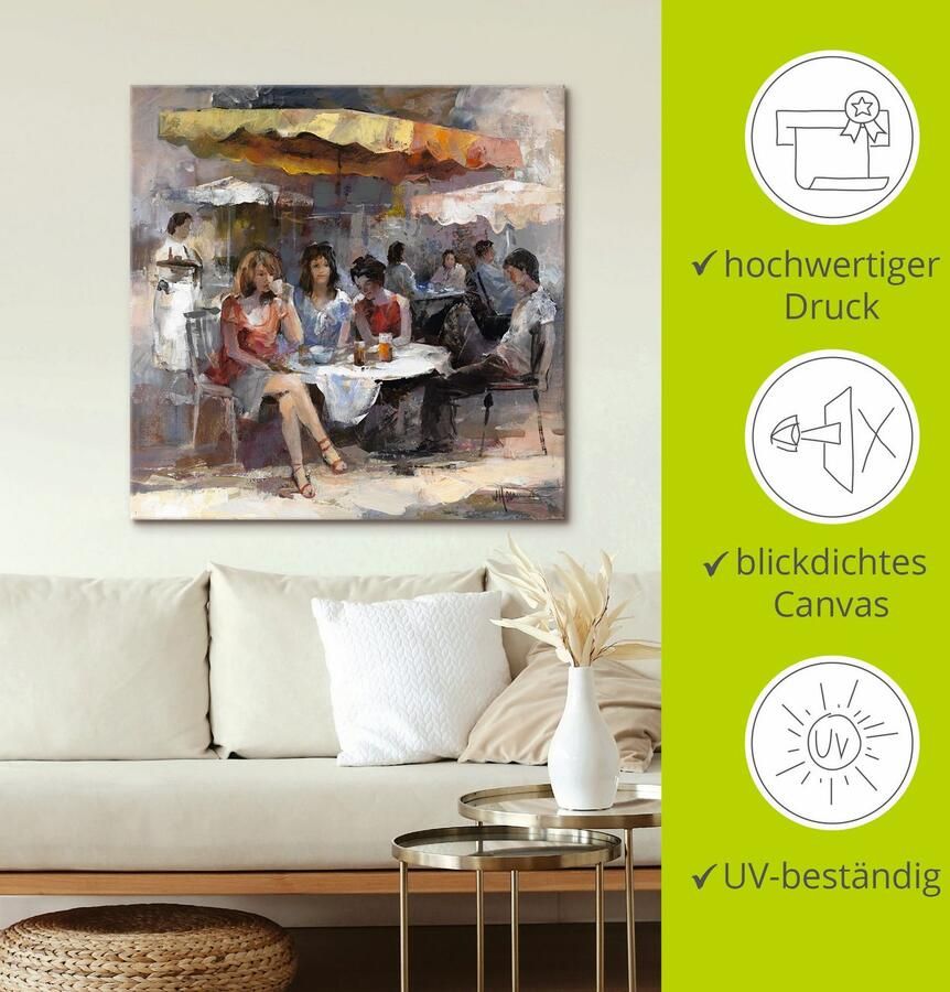 Artland Artprint Dames in café II als artprint op linnen muursticker in verschillende maten - Foto 4