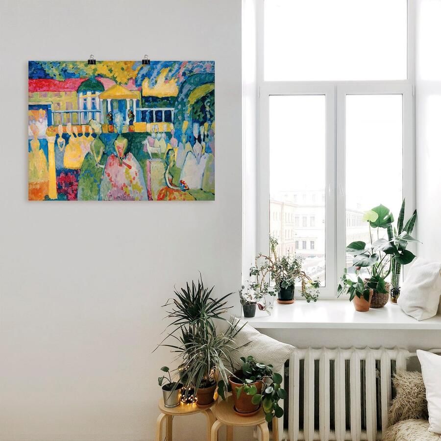 Artland Artprint Dames in hoepelrokken. 1909 als artprint op linnen muursticker of poster in verschillende maten