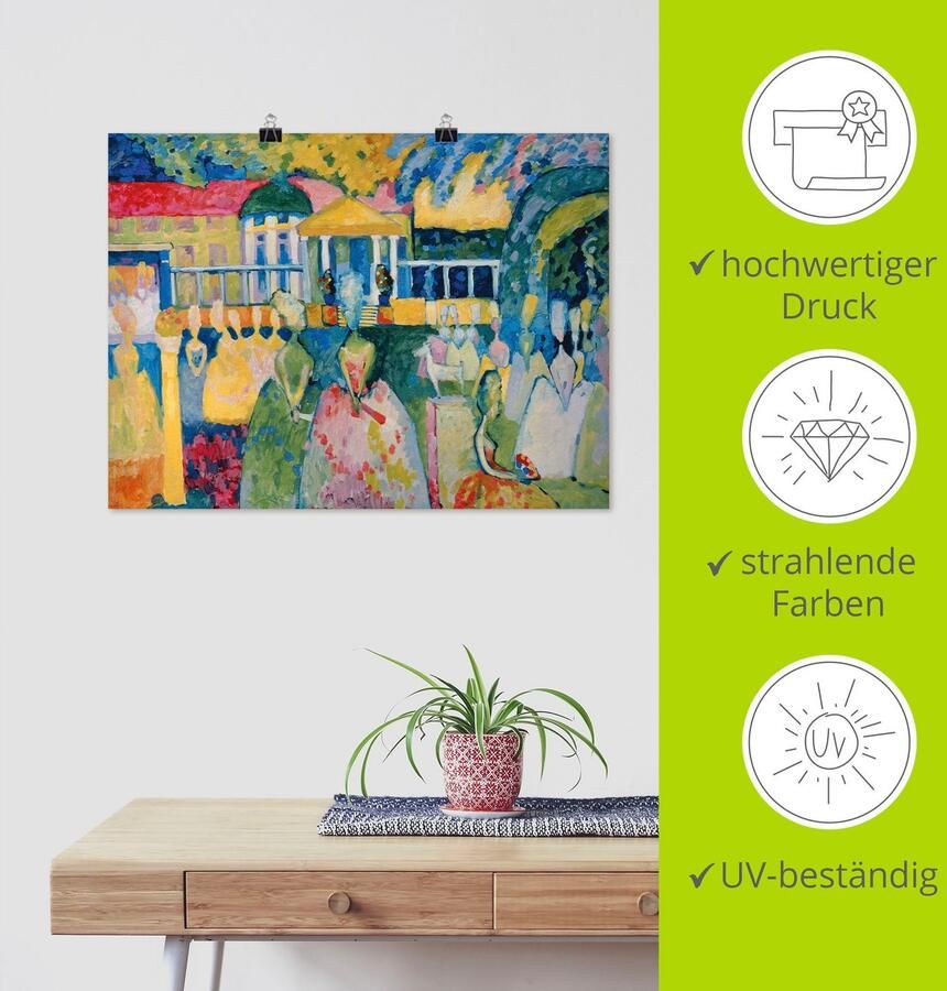 Artland Artprint Dames in hoepelrokken. 1909 als artprint op linnen muursticker of poster in verschillende maten - Foto 3