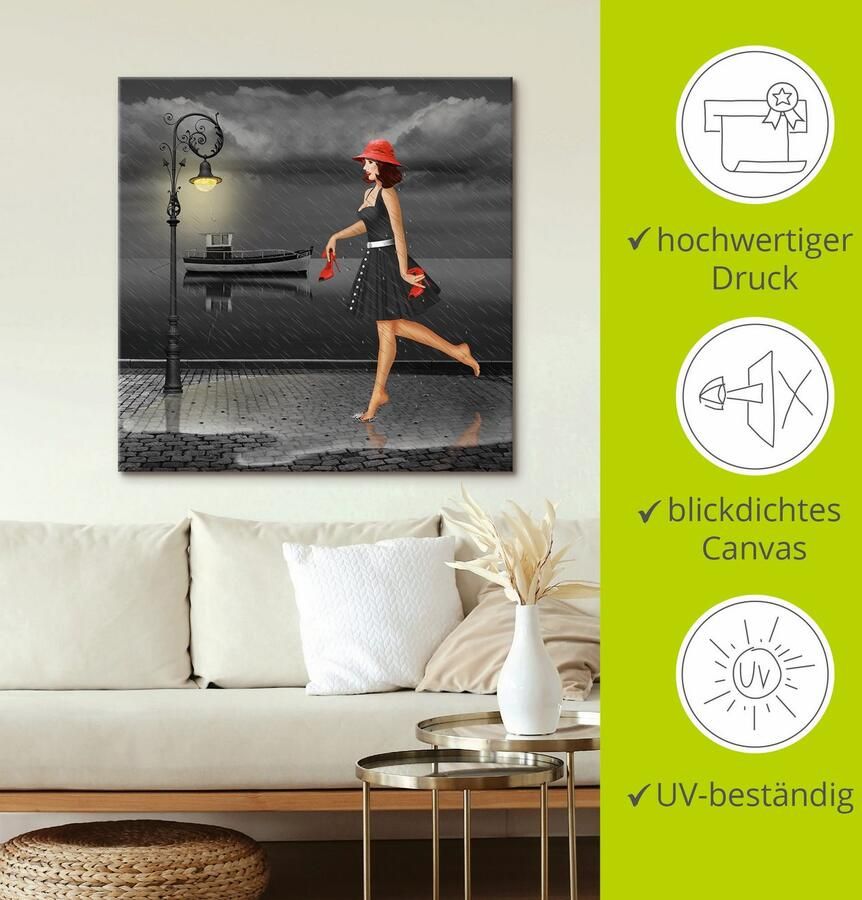 Artland Artprint Dansen in de regen als artprint op linnen poster in verschillende formaten maten - Foto 2