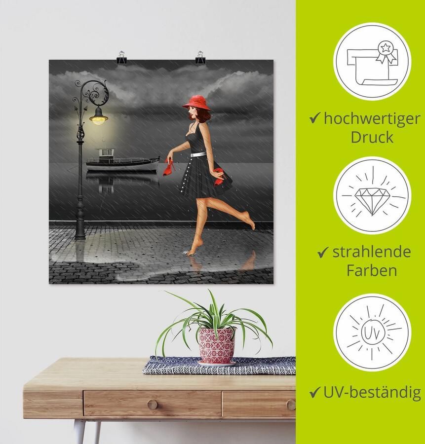 Artland Artprint Dansen in de regen als artprint op linnen poster in verschillende formaten maten - Foto 3