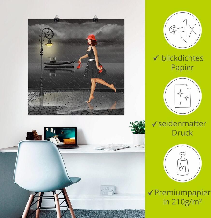 Artland Artprint Dansen in de regen als artprint op linnen poster in verschillende formaten maten - Foto 2