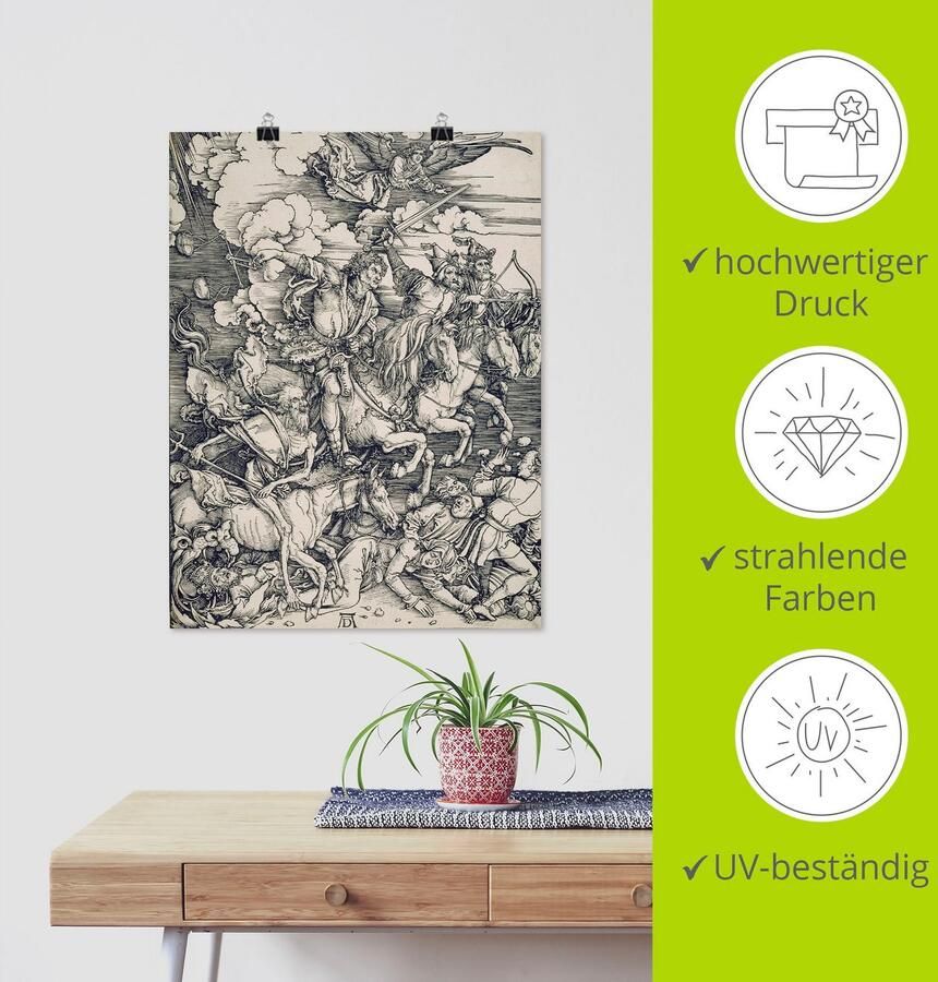 Artland Artprint De apocalyptische ruiter. Ca. 1497x98 als artprint op linnen muursticker of poster in verschillende maten - Foto 4