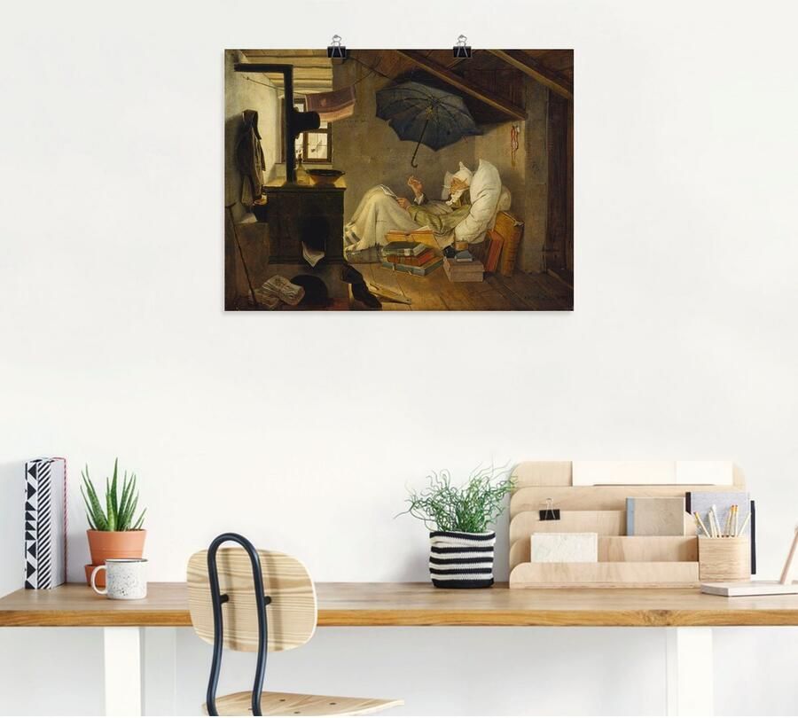 Artland Artprint De arme dichter. 1839 als artprint op linnen poster muursticker in verschillende maten - Foto 4