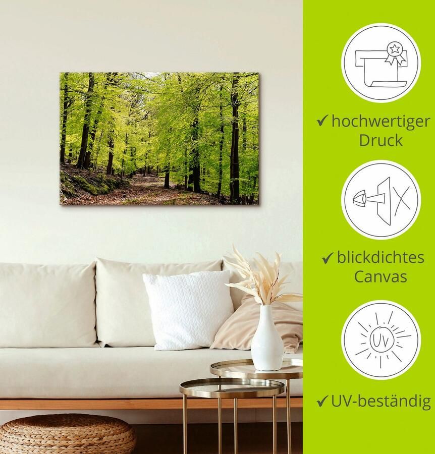 Artland Artprint De beuken in de lente als artprint van aluminium artprint voor buiten artprint op linnen poster muursticker - Foto 2