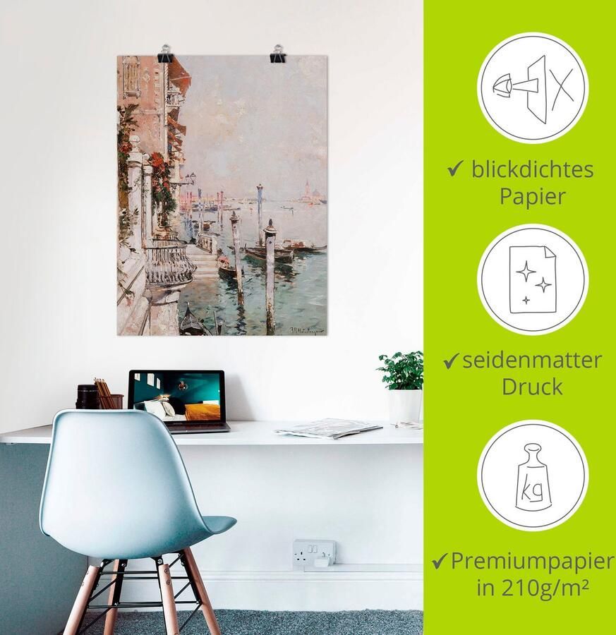 Artland Artprint De Canal Grande Venetië. als artprint op linnen poster in verschillende formaten maten - Foto 3