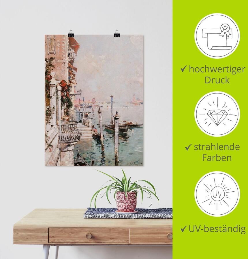 Artland Artprint De Canal Grande Venetië. als artprint op linnen poster in verschillende formaten maten - Foto 4
