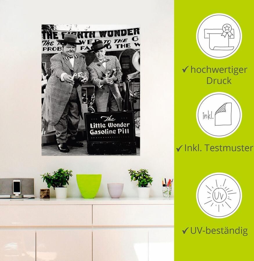 Artland Artprint De dikke en de dunne en de wonderpil 1943 als artprint op linnen poster muursticker in verschillende maten - Foto 2