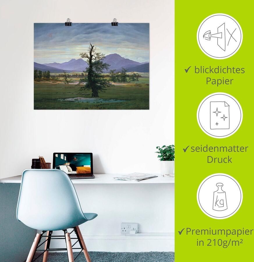 Artland Artprint De eenzame boom als artprint van aluminium artprint op linnen muursticker of poster in verschillende maten - Foto 2