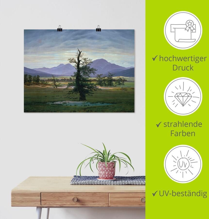 Artland Artprint De eenzame boom als artprint van aluminium artprint op linnen muursticker of poster in verschillende maten - Foto 3