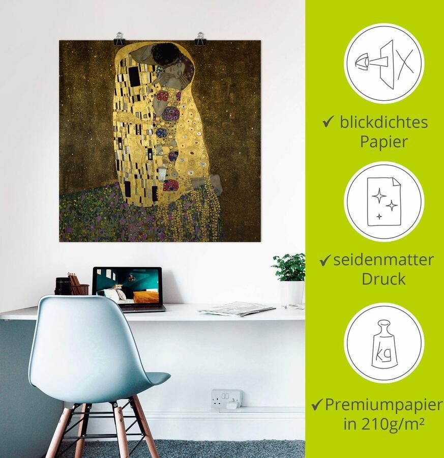 Artland Artprint De kus als artprint op linnen poster in verschillende formaten maten - Foto 2