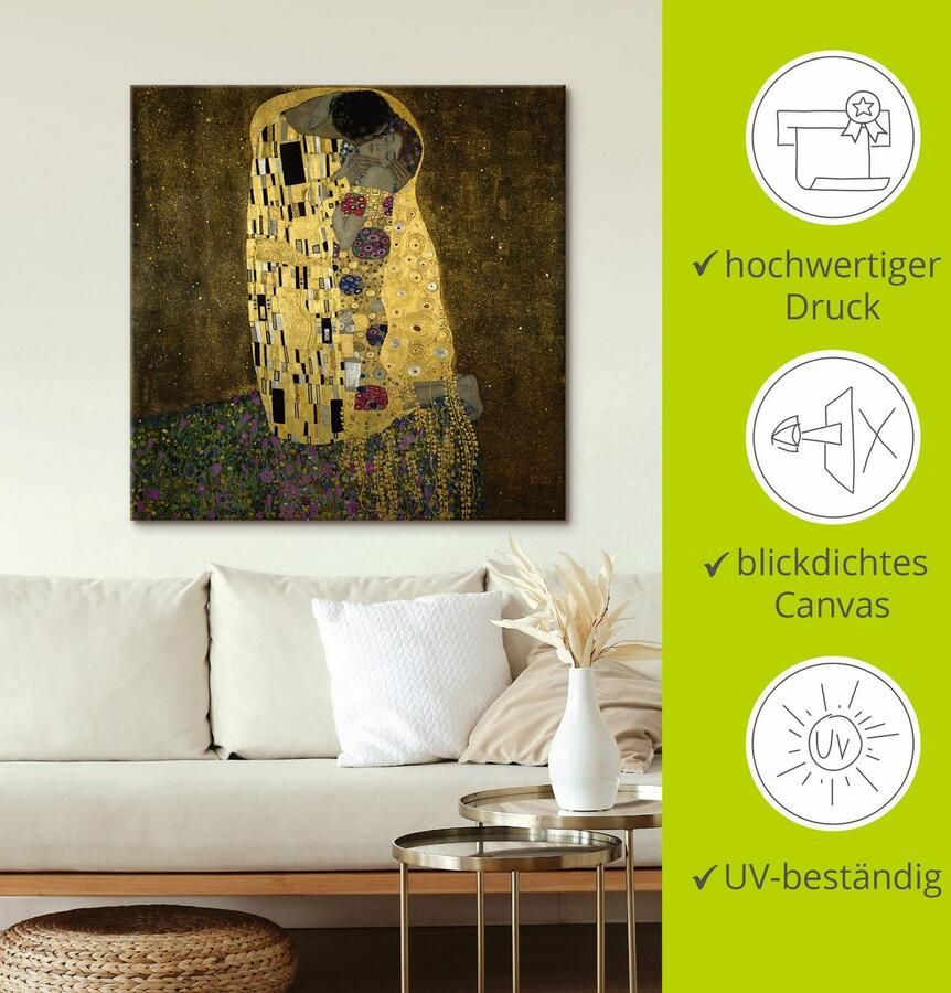 Artland Artprint De kus als artprint op linnen poster in verschillende formaten maten - Foto 3