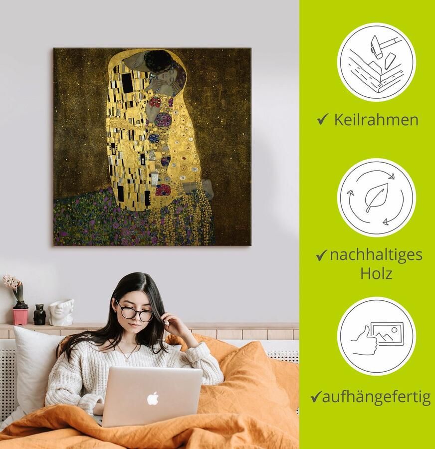 Artland Artprint De kus als artprint op linnen poster in verschillende formaten maten - Foto 2