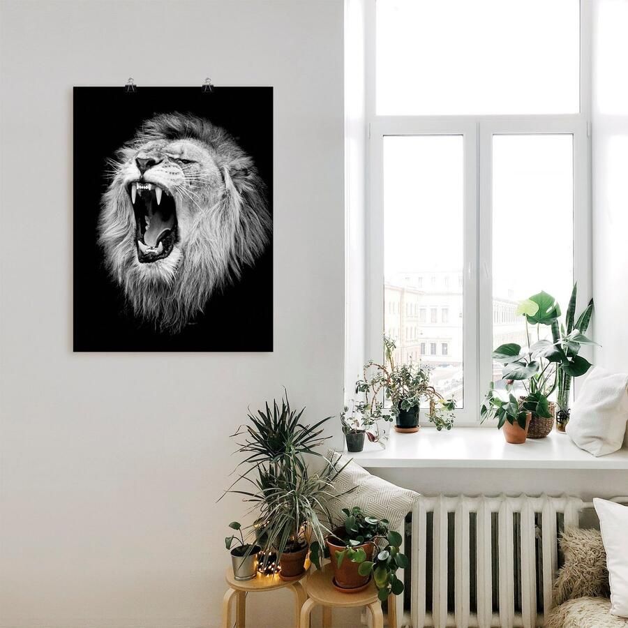 Artland Artprint De leeuw als artprint van aluminium artprint voor buiten artprint op linnen poster muursticker - Foto 3