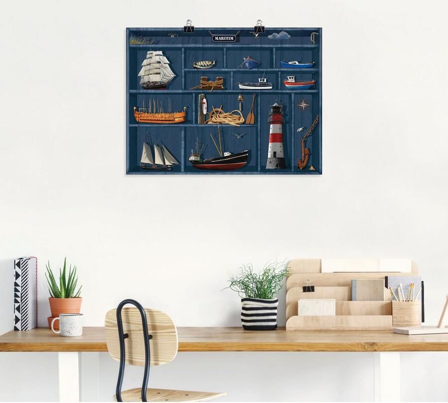 Artland Artprint De maritieme letterkast als artprint op linnen poster muursticker in verschillende maten - Foto 4