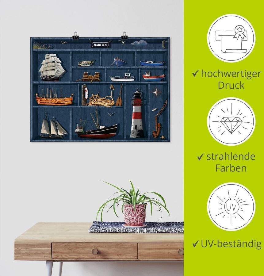 Artland Artprint De maritieme letterkast als artprint op linnen poster muursticker in verschillende maten - Foto 3