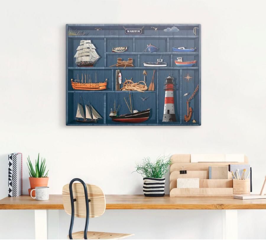 Artland Artprint De maritieme letterkast als artprint op linnen poster muursticker in verschillende maten - Foto 3