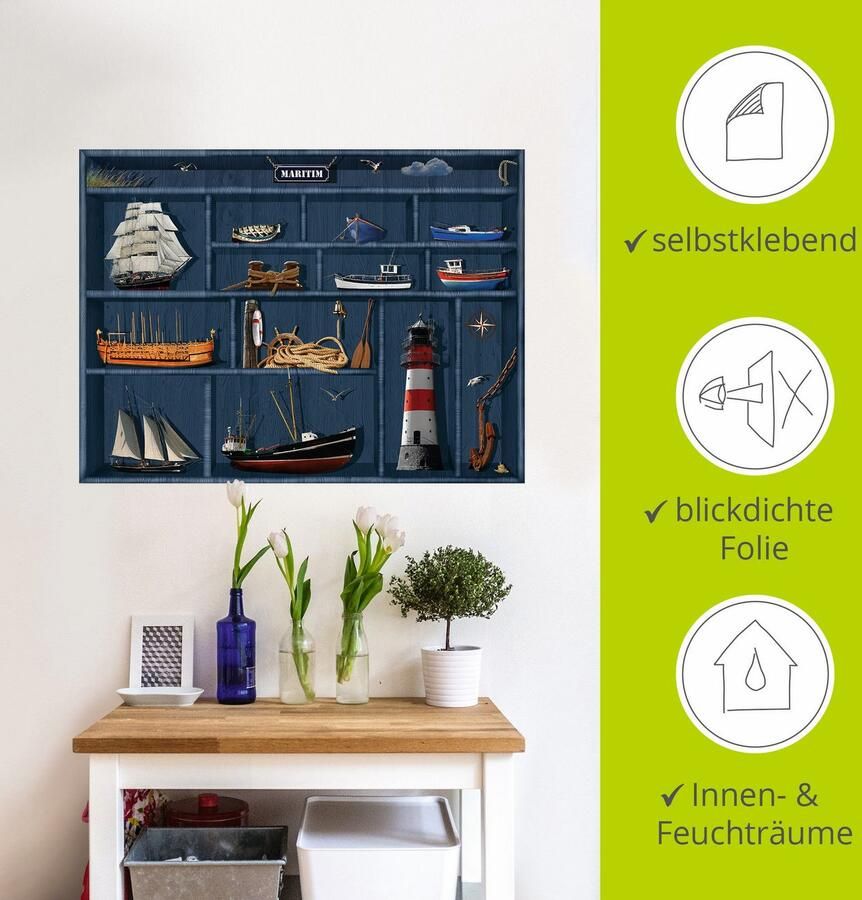 Artland Artprint De maritieme letterkast als artprint op linnen poster muursticker in verschillende maten - Foto 3