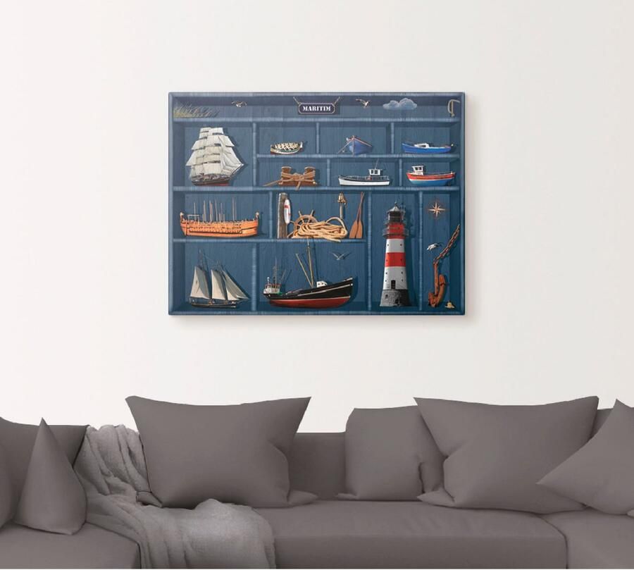 Artland Artprint De maritieme letterkast als artprint op linnen poster muursticker in verschillende maten - Foto 4