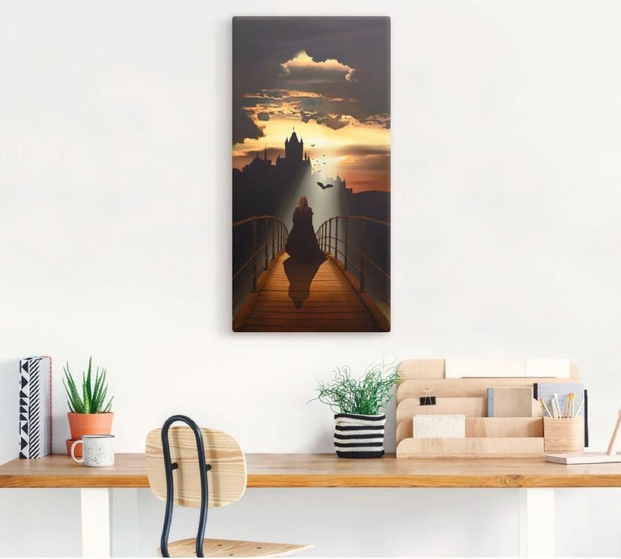 Artland Artprint De monnik op weg naar de burcht als artprint op linnen poster in verschillende formaten maten - Foto 3