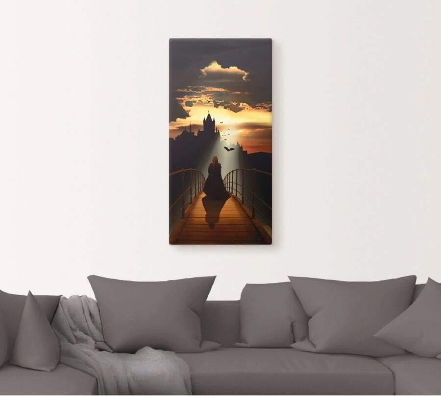 Artland Artprint De monnik op weg naar de burcht als artprint op linnen poster in verschillende formaten maten - Foto 4