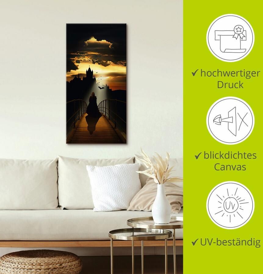 Artland Artprint De monnik op weg naar de burcht als artprint op linnen poster in verschillende formaten maten - Foto 2