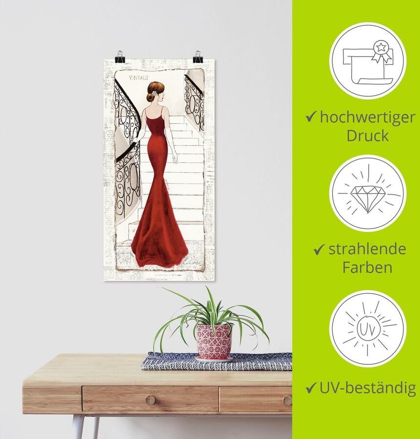 Artland Artprint De mooie in rood als artprint op linnen poster in verschillende formaten maten - Foto 3