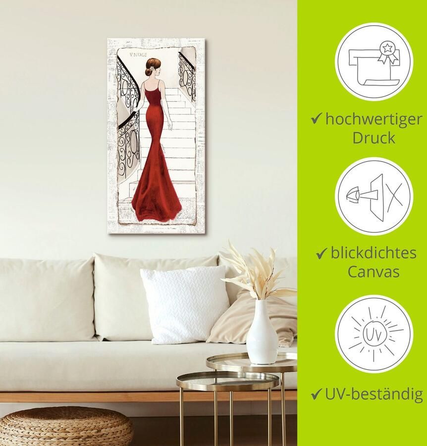 Artland Artprint De mooie in rood als artprint op linnen poster in verschillende formaten maten - Foto 2