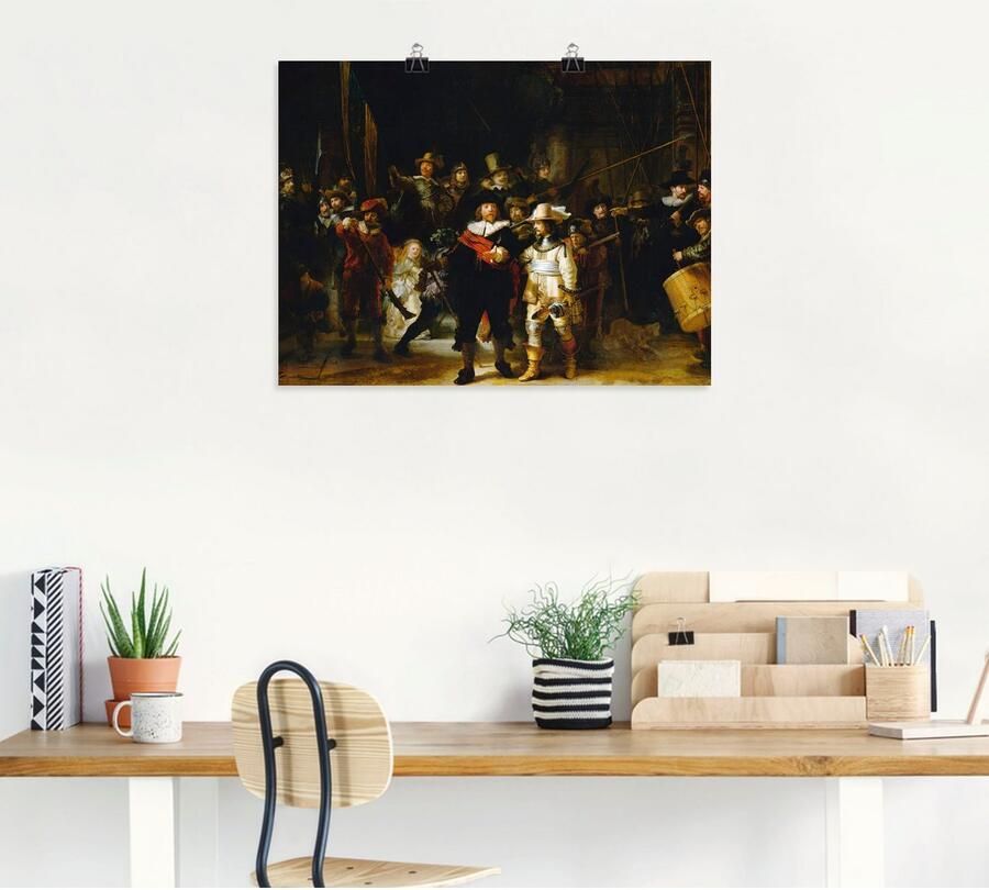 Artland Artprint De nachtwacht. 1642 als artprint op linnen poster in verschillende formaten maten - Foto 4