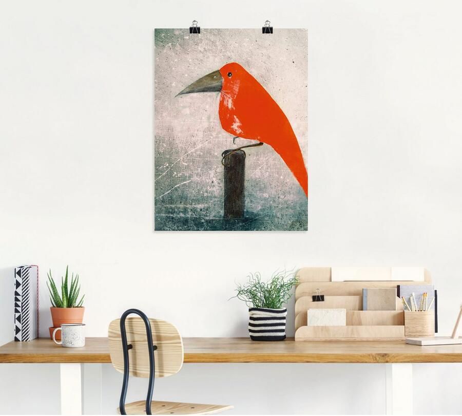 Artland Artprint De rode vogel als artprint op linnen poster in verschillende formaten maten - Foto 4