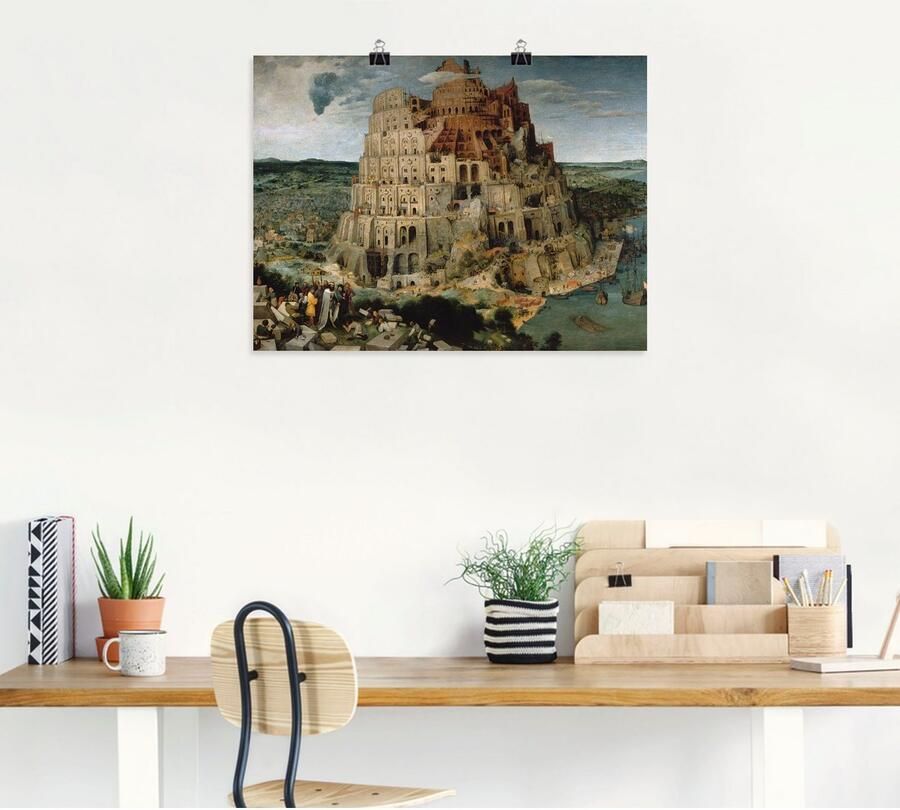 Artland Artprint De torenbouw van Babel. 1563 als artprint op linnen poster in verschillende formaten maten - Foto 5
